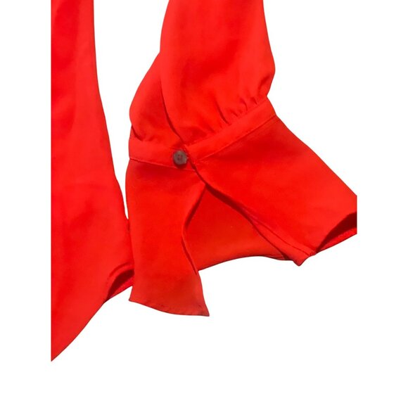 Ann Taylor Key Hole Flared Sleeve Relaxed Fit Blouse Sz XS NWT RED - Picture 7 of 10